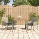 preview thumbnail 68 of 91, vidaXL 3 Piece Patio Dining Set with Cushions Black Poly Rattan - 18.9" x 21.7" x 34.6" Gray3-Piece