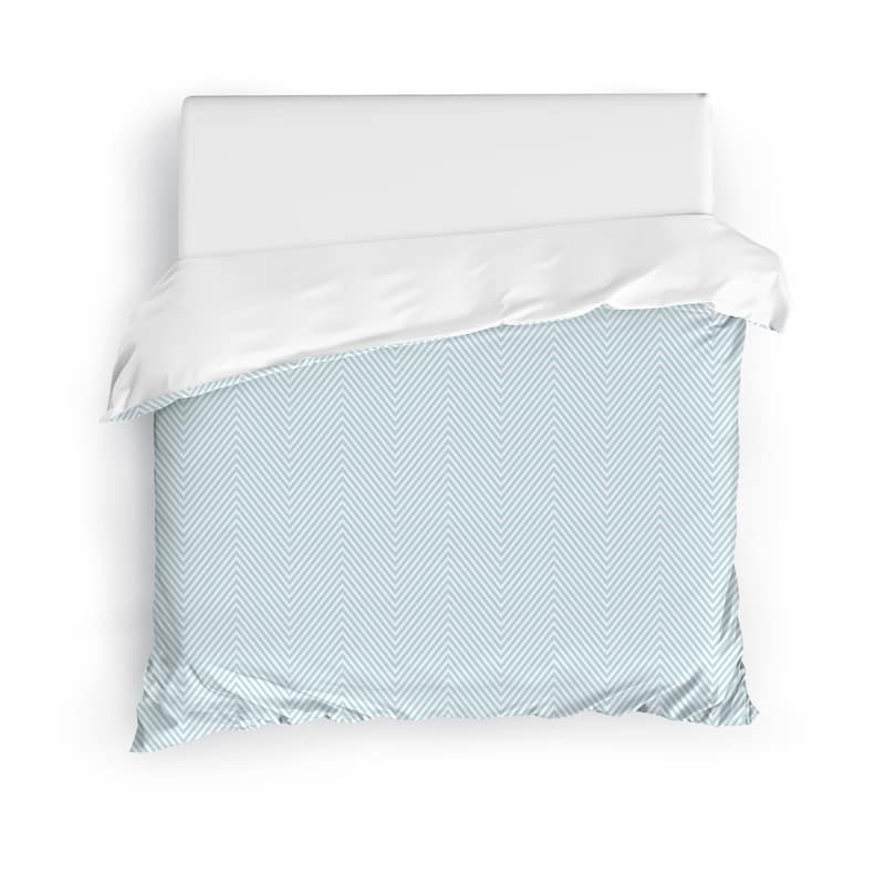 DEEP CHEVRON LIGHT BLUE Duvet Cover By Kavka Designs Bed Bath