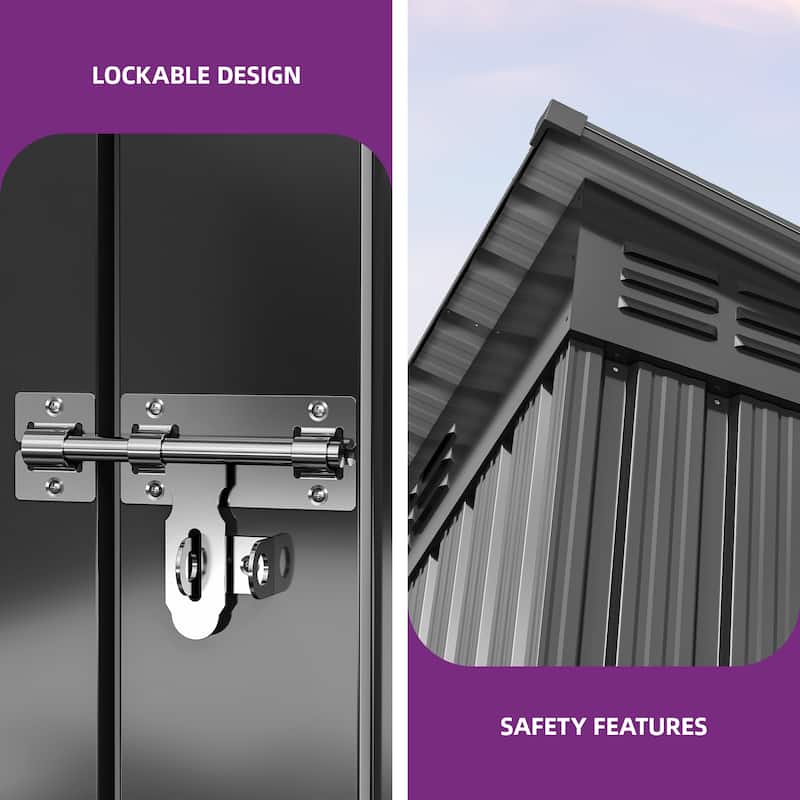 Moasis 9.1 ft. W x 4.2 ft. D Lean-To Steel Storage Shed