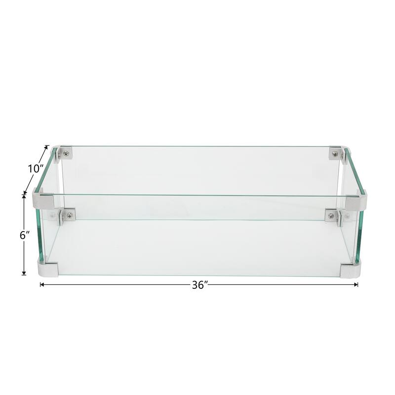 COSIEST Glass Wind Guard Tempered Glass for Outdoor Fire Pit