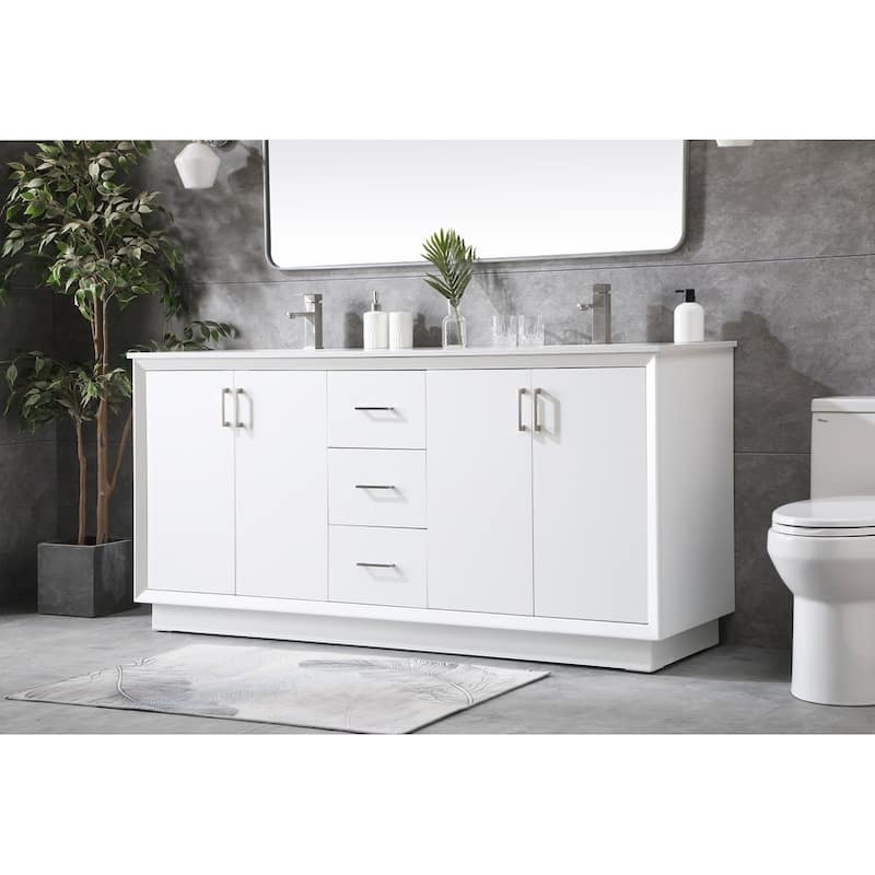 Elegant Lighting VF19672D Hayes 72" Free Standing Double Basin Vanity