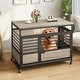 preview thumbnail 9 of 9, Moasis Pet Dog Crate Furniture with Lockable Door and Wheels