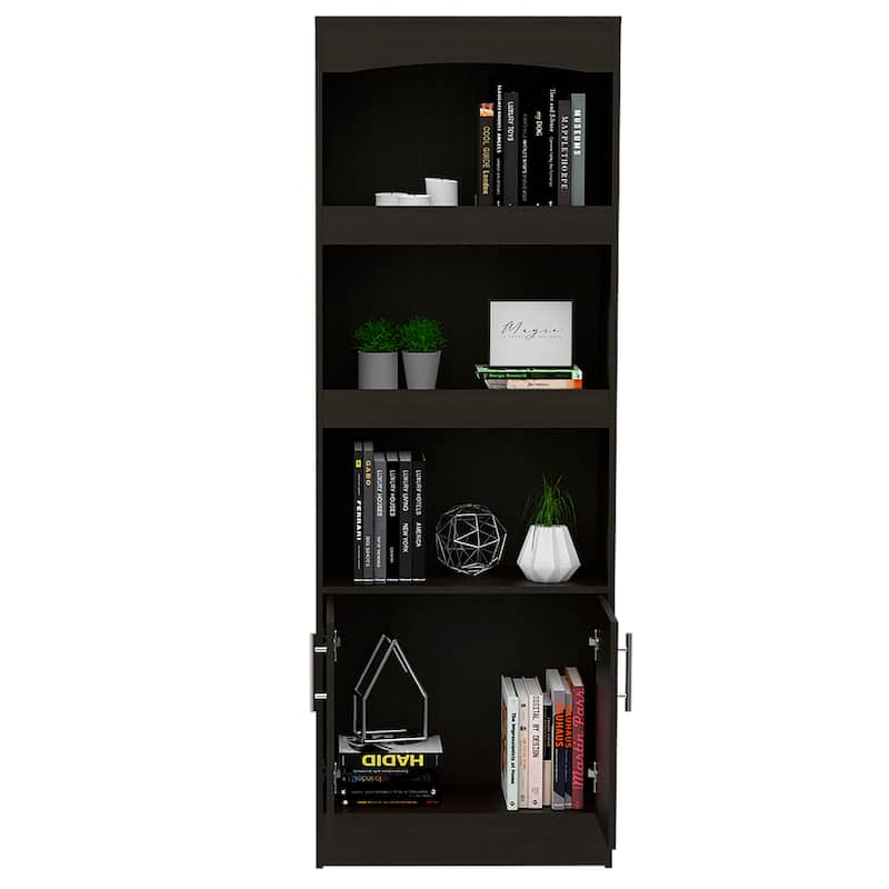 Bookcase for Office, Metal Hardware, Black Wengue Finish