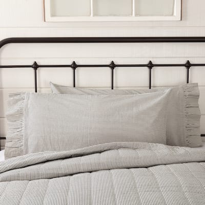 Hatteras Blue Ticking Stripe King Pillow Case Set of 2 21x40