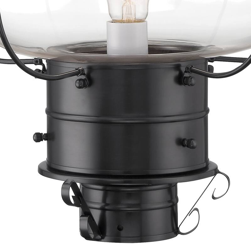 Elk Home Classic Onion Outdoor Post Light - Gun Metal with Clear Glass