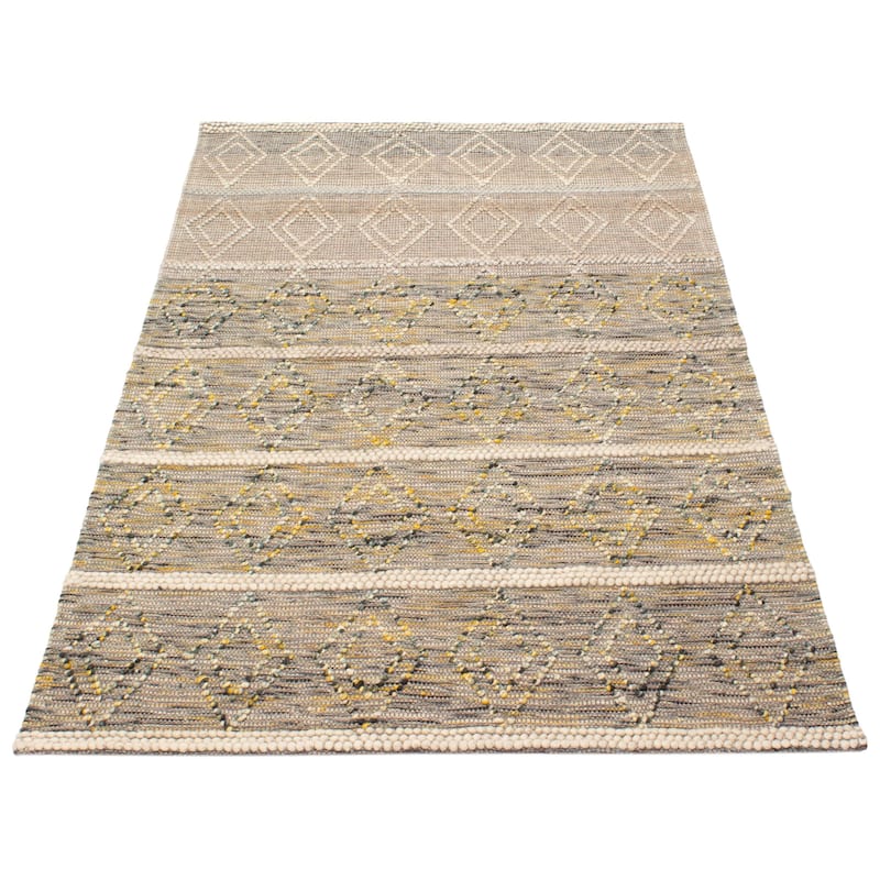 ECARPETGALLERY Braid weave Sienna Tan Wool Rug - 5'0 x 7'10