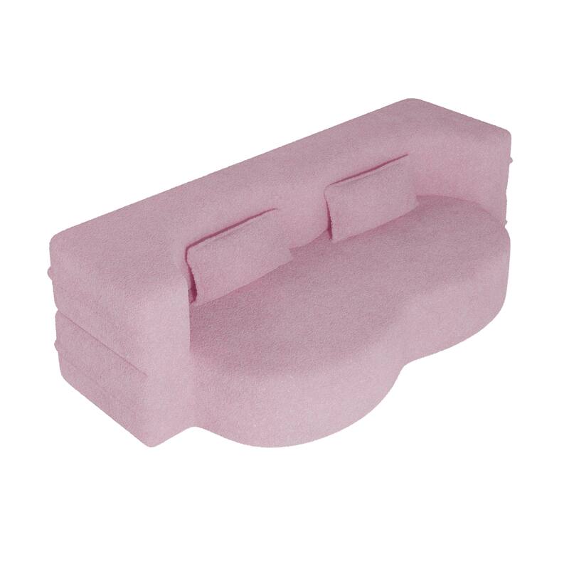 Convertible Teddy Fabric Foam-Filled Sleeper Sofa Bed
