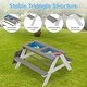 preview thumbnail 2 of 4, Outdoor Wooden Kids Picnic Table With Umbrella, Convertible Sand&Water