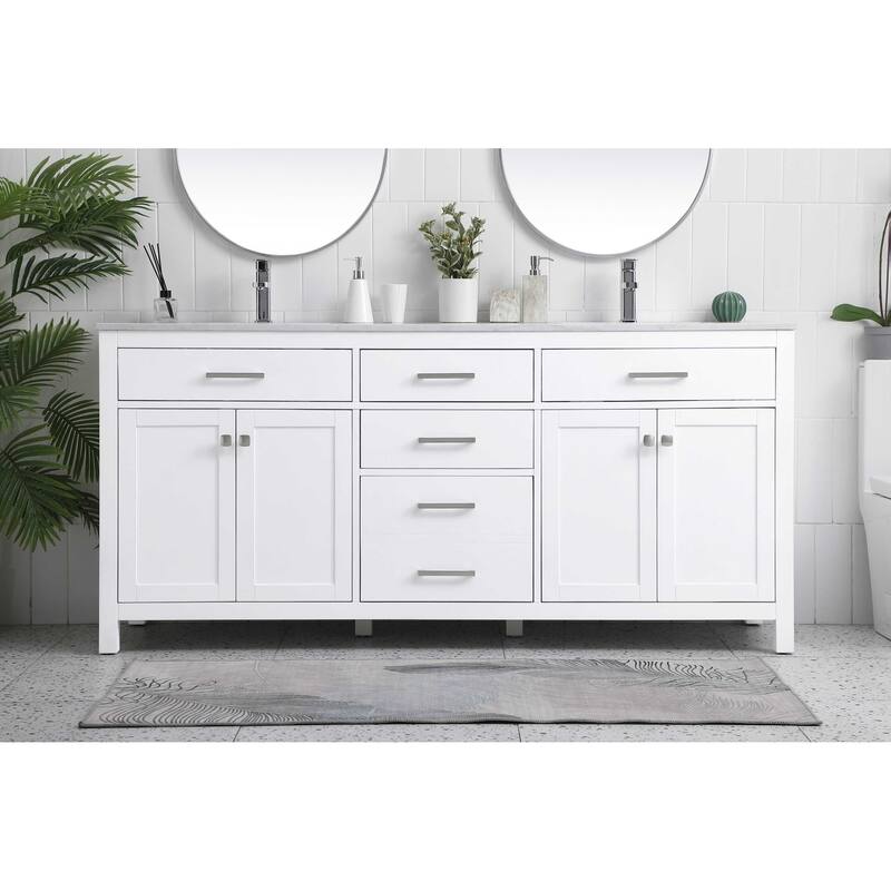 Elegant Lighting VF23372D Lewis 72" Free Standing Double Basin Vanity