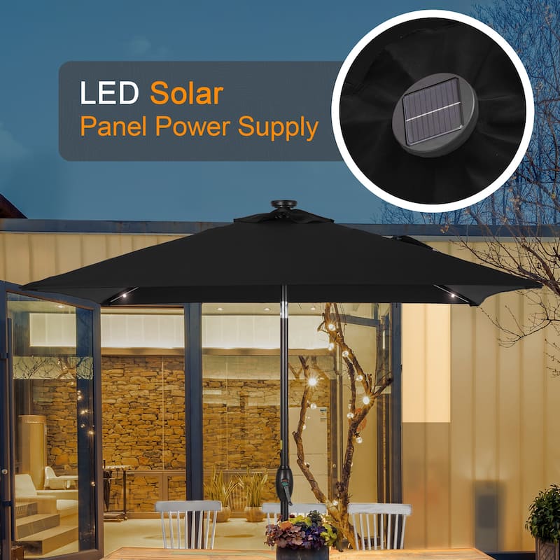 LIVOOSUN 6.5×6.5FT LED Square Patio Umbrella with UPF50+, Tilt Function, and Wind-Resistant Design——Experience Outdoor Comfort