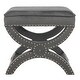 Safavieh Dante X-Bench Pewter Grey Ottoman - Thumbnail 1