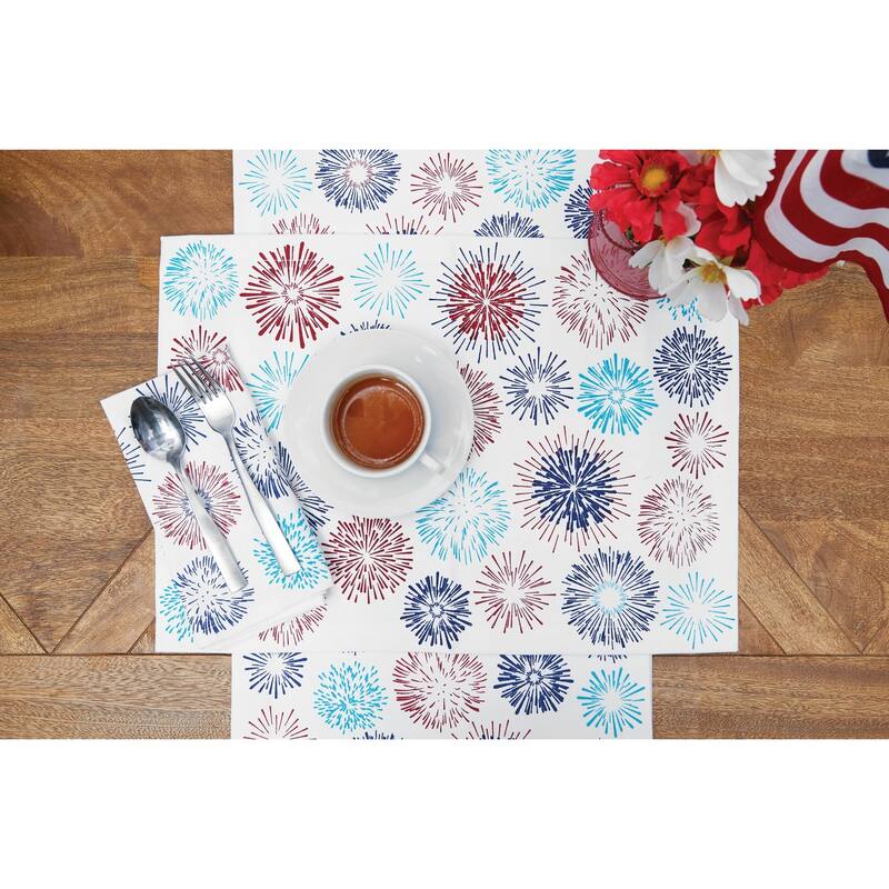 Firework Sparkle July 4th Placemat Set of 6 - Blue