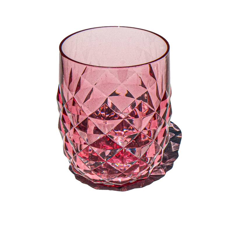 Abode Homewares Diamond Cut Acrylic Stemless Wine Glass - 15.2 oz - Set of 6