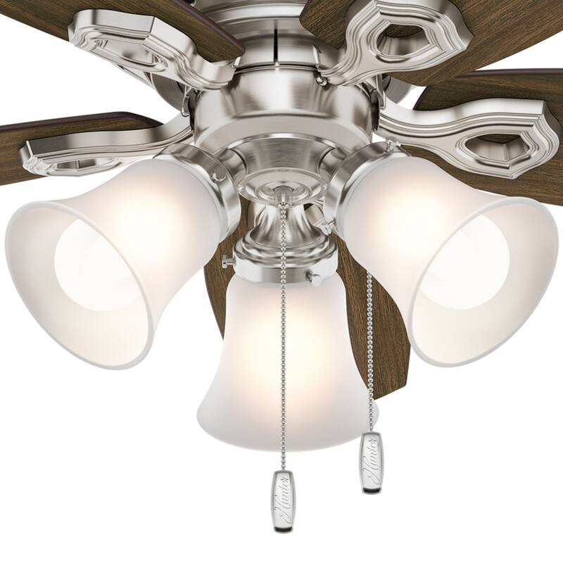 Hunter 42" Builder Low Profile Ceiling Fan with 3-Light LED Light Kit and Pull Chain
