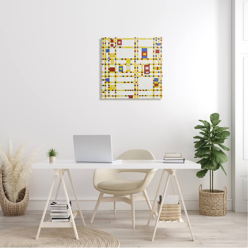 Stupell Broadway Boogie Woogie Piet Mondrian Classic Abstract Painting Canvas Wall Art, Design by one1000paintings