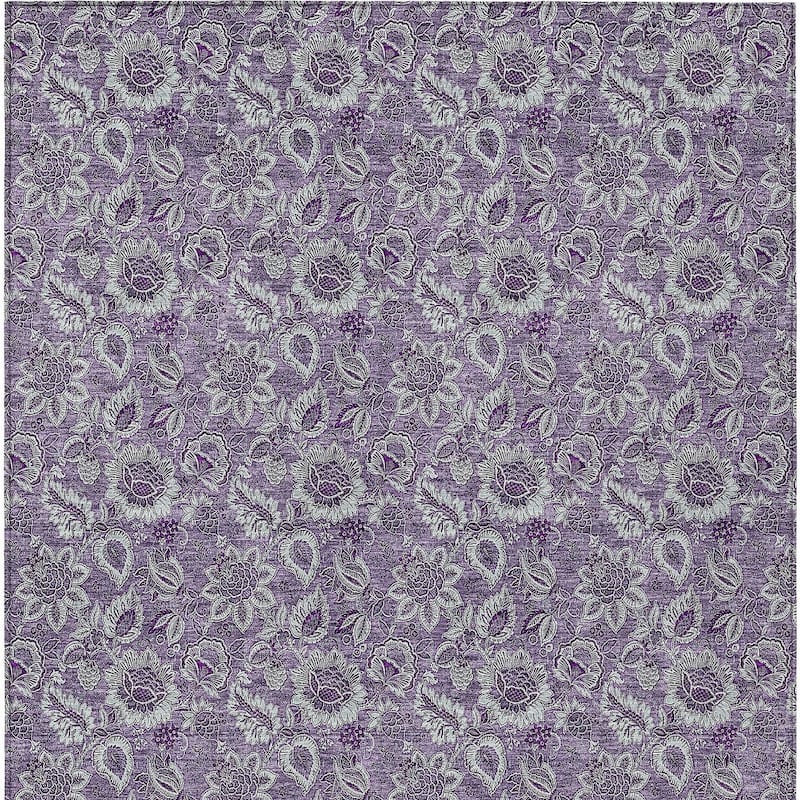 HomeRoots Floral Transitional Rectangle Outdoor Rug