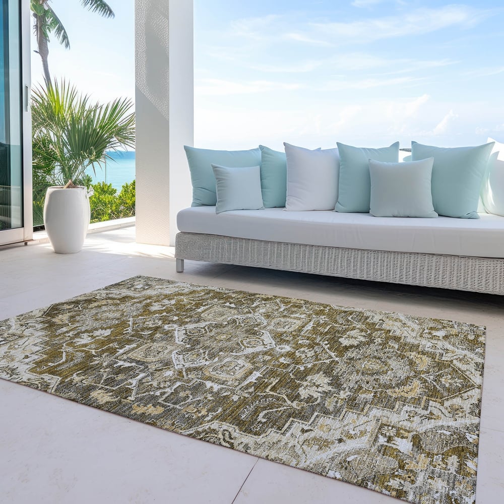 Machine Washable Indoor/ Outdoor Chantille Traditional Boho Rug