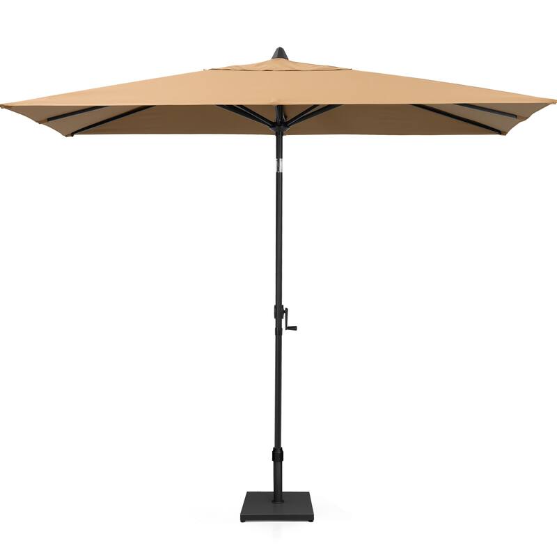 Pellebant Outdoor 9 x 5 FT Patio Market Umbrella Rectangular with Base - Tan