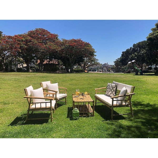Garden bamboo sofa on sale set