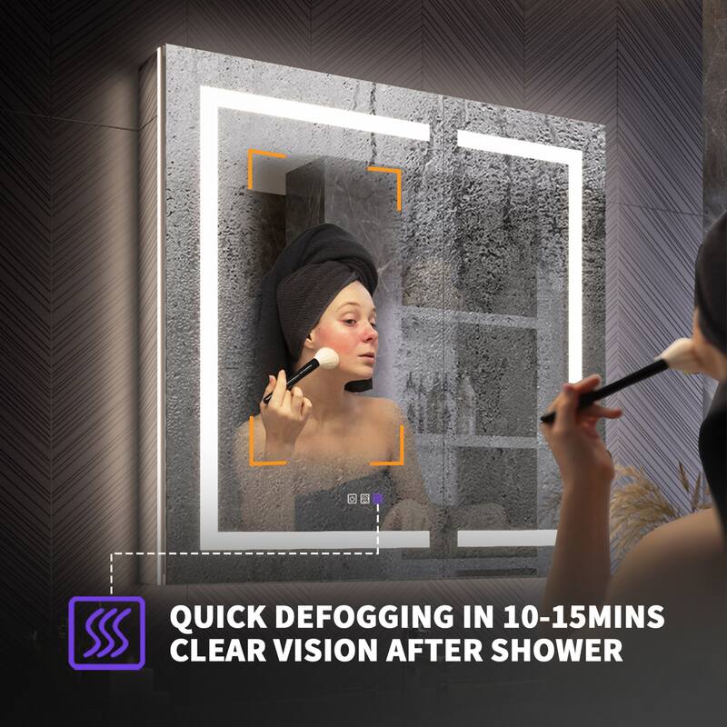 Modland 24"-42W x 36"H LED Medicine Cabinet Mirror with USB Charging,5x Makeup Mirror