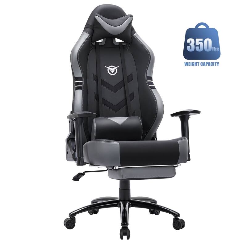 Pro Gaming Throne - 350lb XL Racing Seat with 4D Armrests & Retractable Ottoman, BIFMA Certified for Esports & Streaming