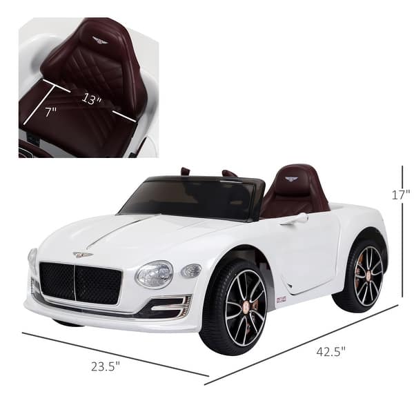 dimension image slide 1 of 2, Aosom Licensed Bentley EXP12 Kids Electric Car with Parent Remote Control, 12V Ride on Car with Butterfly Doors