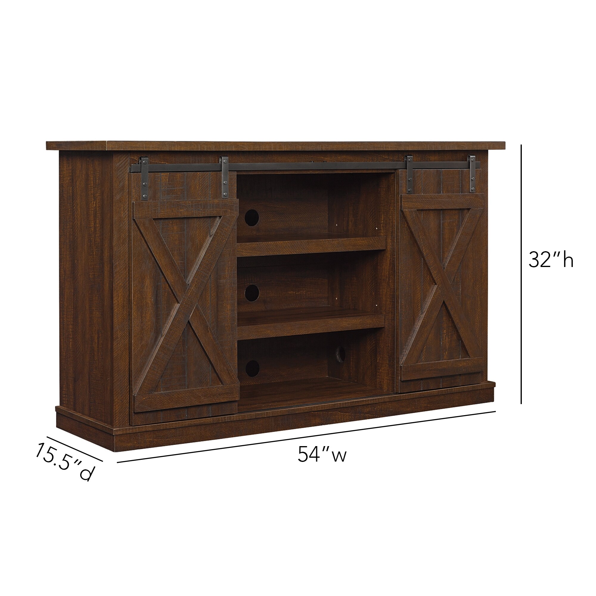 Cottonwood TV Stand for TVs up to 60 inches, Sawcut Espresso