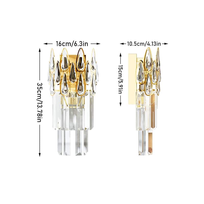 Wall Sconces Lamp Wall Mounted Lighting Crystal Light Fixtures with Three Lights Colors