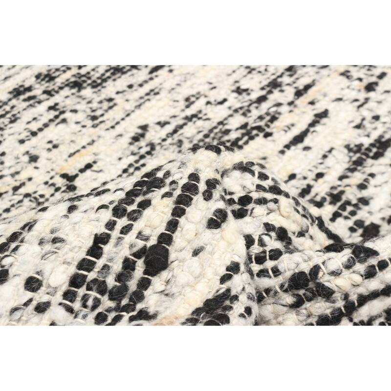 ECARPETGALLERY Braid weave Sienna Black Wool Rug - 6'1 x 9'0