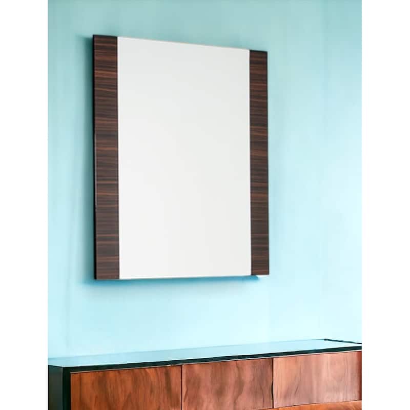 HomeRoots 45" Ebony Wood Framed Accent Mirror - 39' X '45' X '1 - 39' X '45' X '1 - Ebony