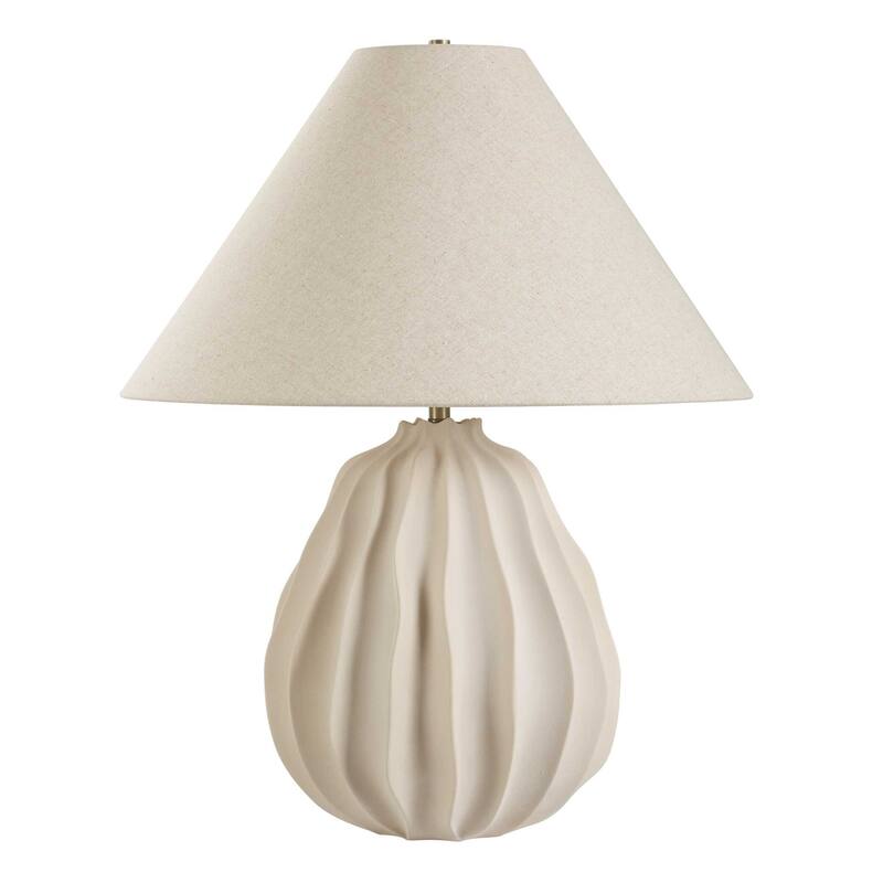 Uttermost Javary Matte Beige Table Lamp - 22"W x 22"D x 27.5"H