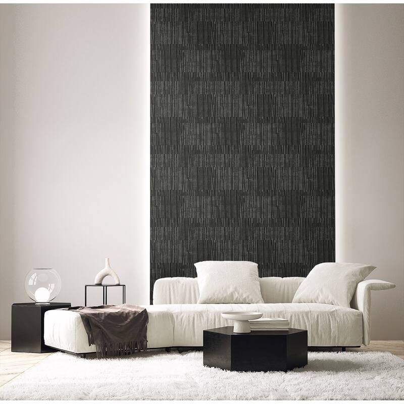Seabrook Designs Serapha Lines Non-Woven Unpasted Wallpaper