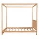 preview thumbnail 18 of 16, Modern Canopy Platform Bed with Headboard - Solid Pine Construction