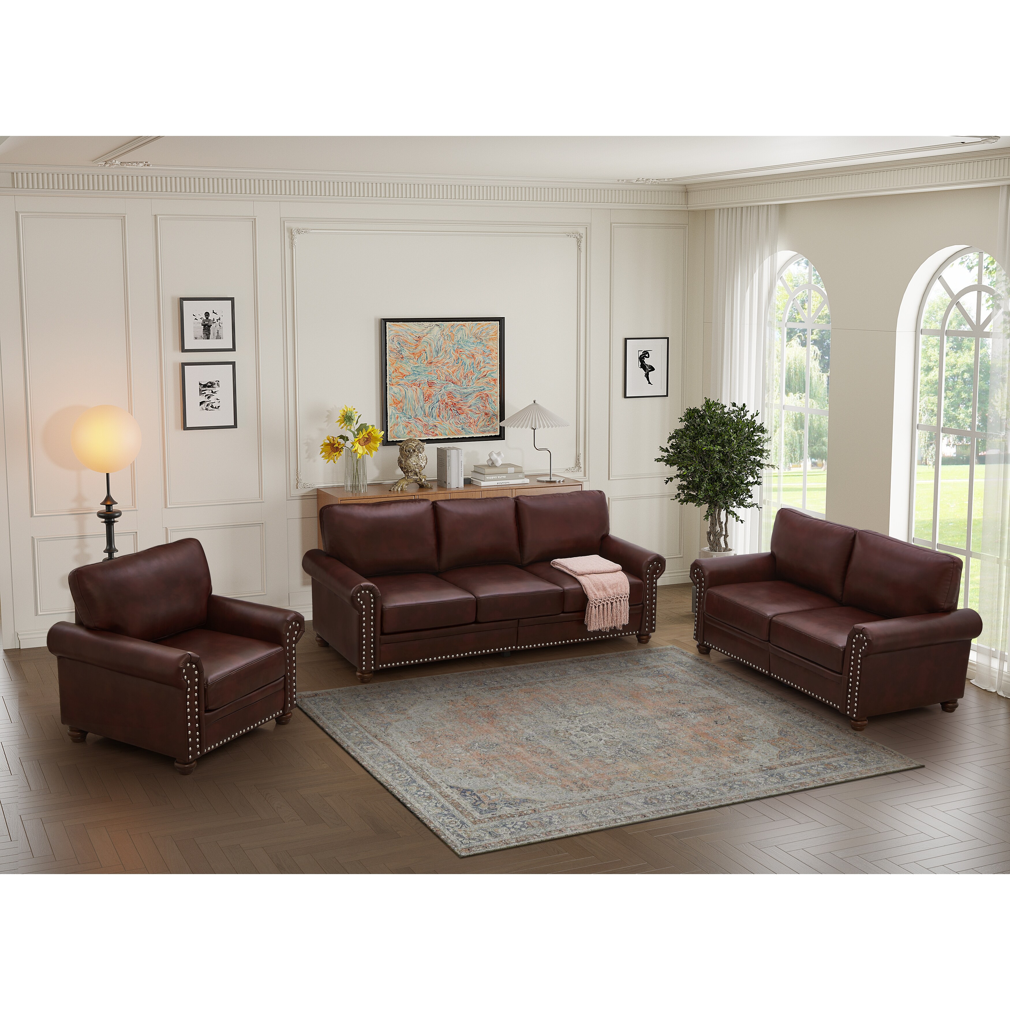 Burgundy leather new arrivals couch