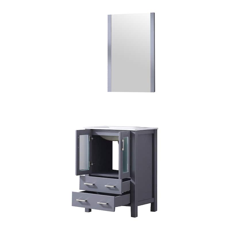 Lexora Volez 24 inch single Bathroom Vanity Countertop Sink and Mirror