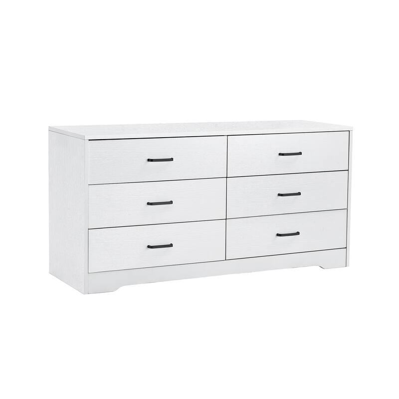 6 Drawers Wood MDF Boards Dresser, White Bed Bath & Beyond 39922533