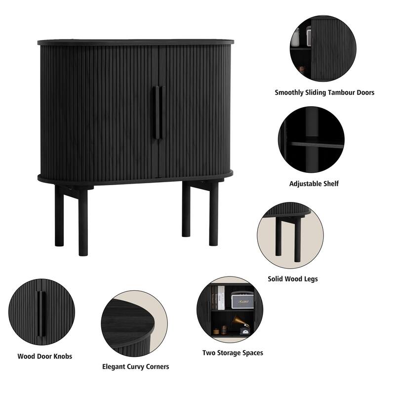 31.5in.W Sliding Door Sideboard/Buffet Cabinet