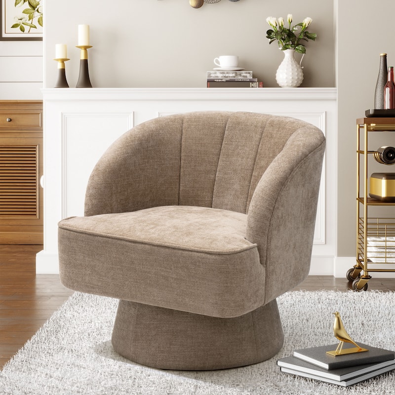 Pellebant Swivel Accent Chair Armchair Sofa for Living Room Bedroom - Beige - 1PC