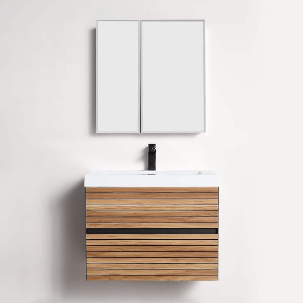Blossom Annecy 30" Floating Bathroom Vanity with Acrylic Sink, Modern