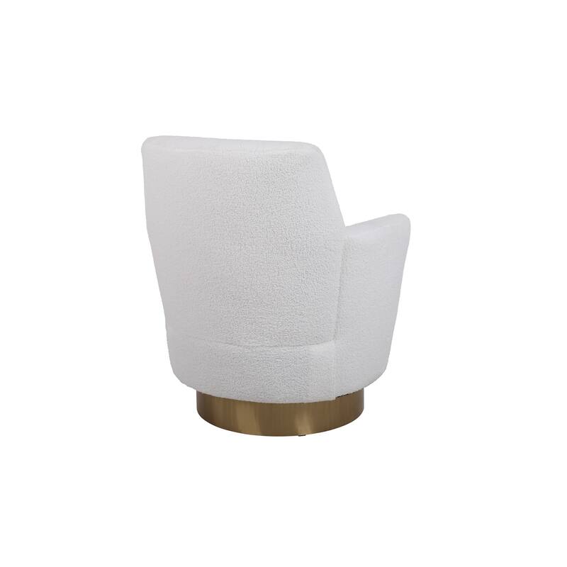 Swivel Accent Chairs Armchair for Living Room, Reading Chairs , Round Barrel Chairs with Gold Stainless Steel Base
