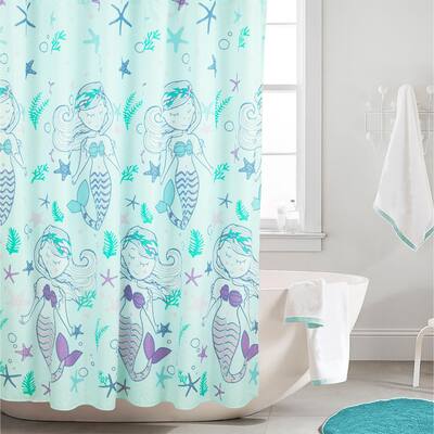 Kidz Mix Mystical Mermaid Shower Curtain - Light Blue - 72" x 72"