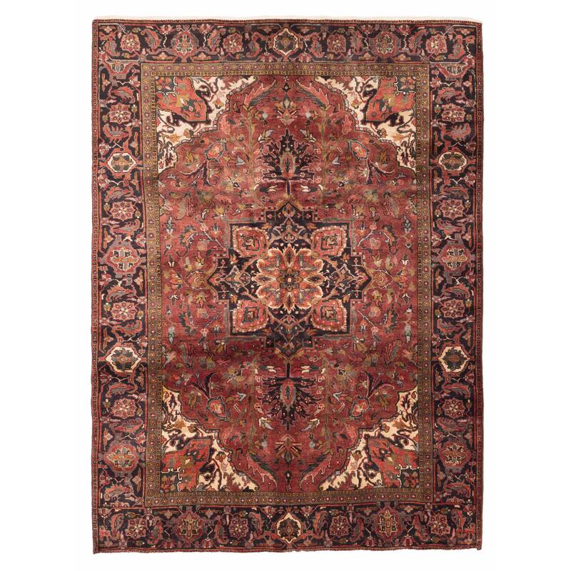 ECARPETGALLERY Hand-knotted Sarabi Dark Red Wool Rug - 7'7 x 10'4