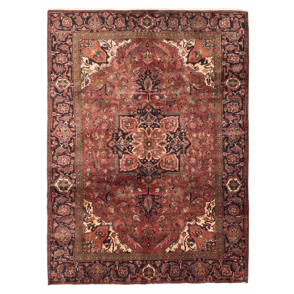 ECARPETGALLERY Hand-knotted Sarabi Dark Red Wool Rug - 7'7 x 10'4
