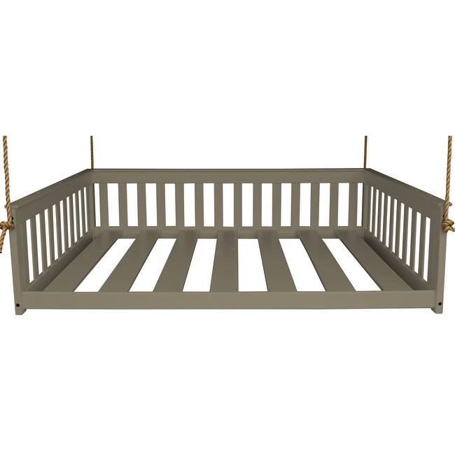 Pine Full Mission Hanging Daybed with Rope - Graphite