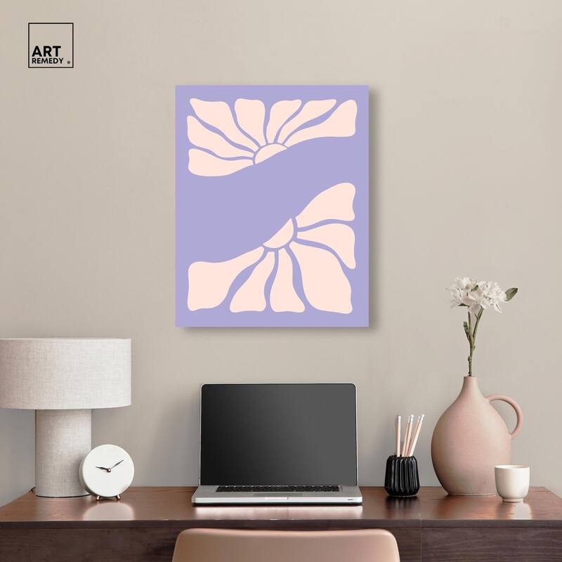 Split in two Flower Canvas by Art Remedy, Gallery Wrapped