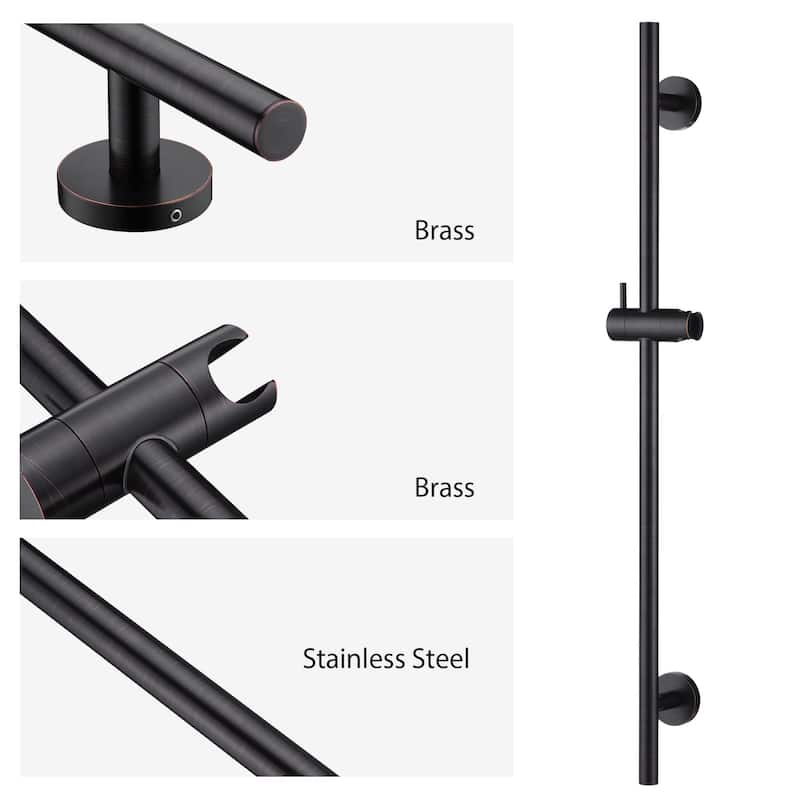 Luxier SB01-30 30 in. Adjustable Slide Bar for Handheld Showerheads