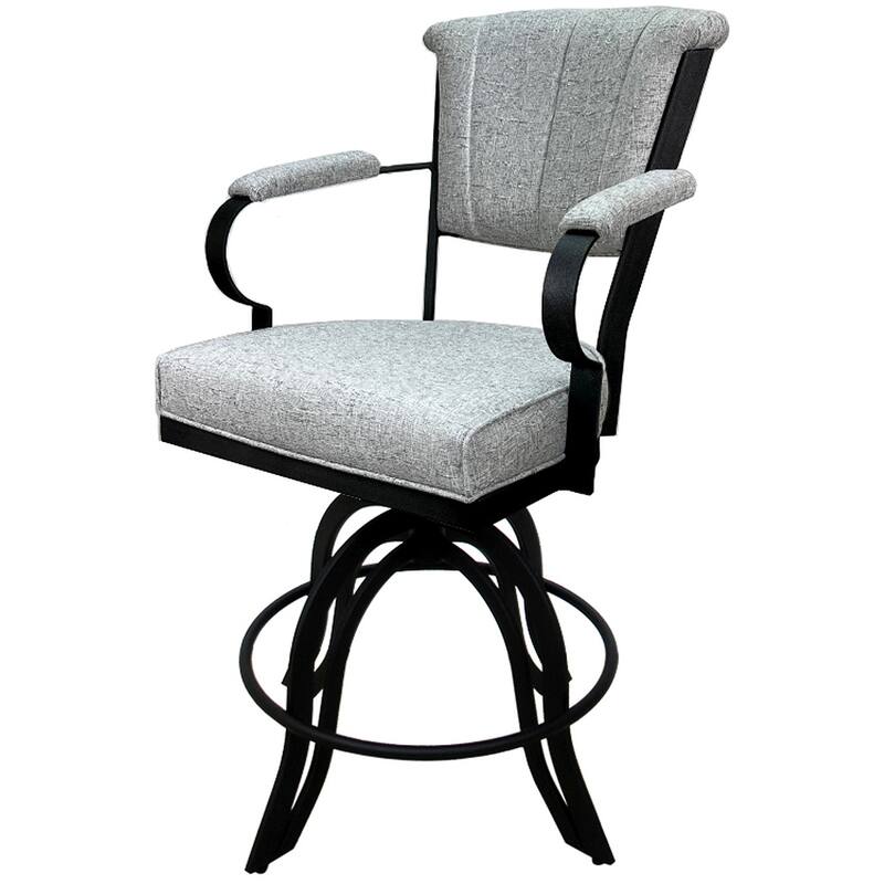 Miami Counter 26" or Bar 30" Metal Bar Stool on A Base - Hemsath Slate - Black - Counter Height