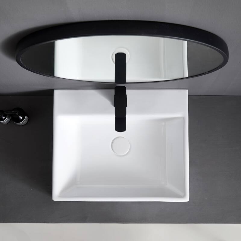 Eridanus Muro 20" x 16" Rectangular Bathroom Vessel Sink with Overflow