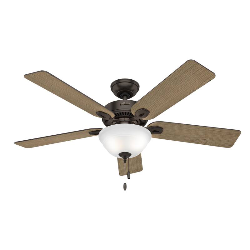 Hunter 52" Monarch Premier Bronze Ceiling Fan with LED Light Kit and Pull Chain - Traditional, Casual