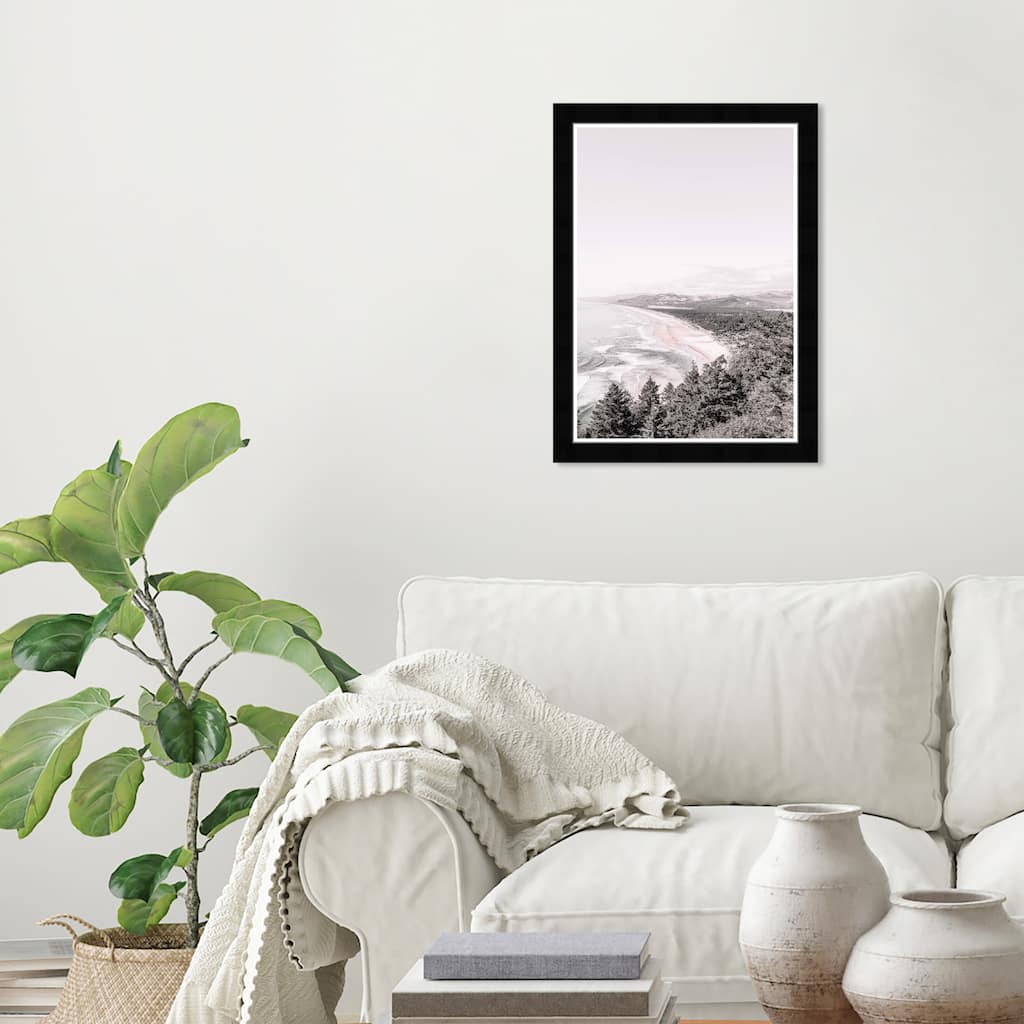 Wynwood Studio Prints Nautical and Coastal Oregon Tree Shore Muted Gray and Rustic Wall Art Canvas Print